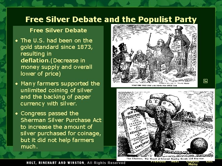 Free Silver Debate and the Populist Party Free Silver Debate • The U. S.