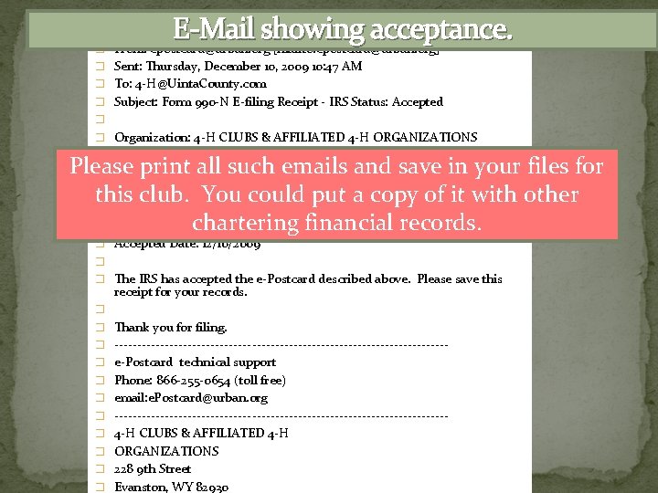 E-Mail showing acceptance. From: epostcard@urban. org [mailto: epostcard@urban. org] � -----Original Message----� � Sent: