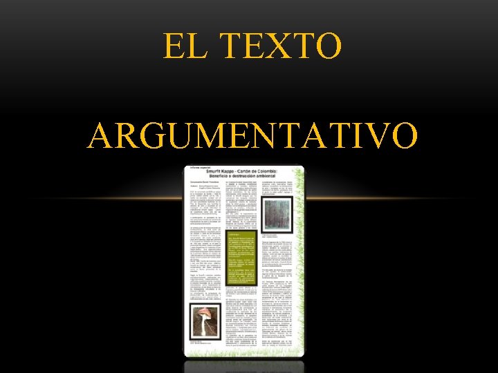 EL TEXTO ARGUMENTATIVO 