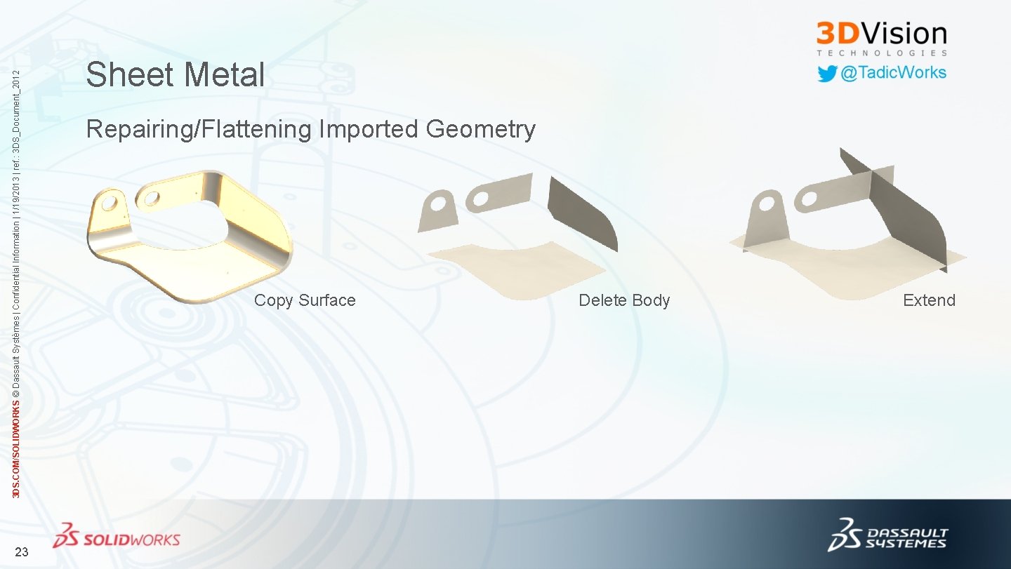 23 3 DS. COM/SOLIDWORKS © Dassault Systèmes | Confidential Information | 1/19/2013 | ref.