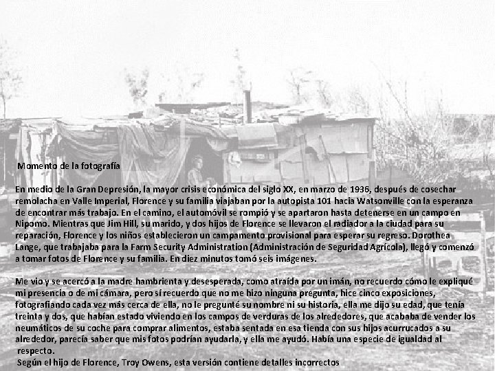 Momento de la fotografía En medio de la Gran Depresión, la mayor crisis económica Momento de la fotografía En medio de la Gran Depresión, la mayor crisis económica
