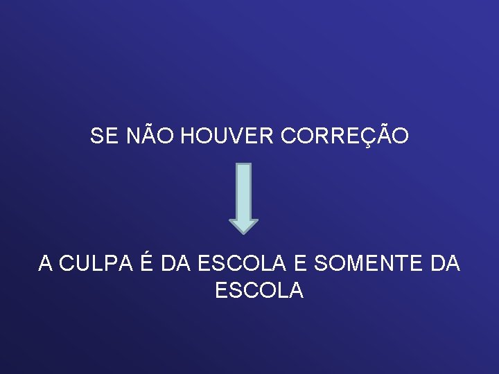 SE NÃO HOUVER CORREÇÃO A CULPA É DA ESCOLA E SOMENTE DA ESCOLA 