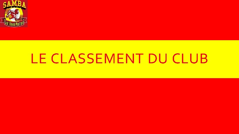 LE CLASSEMENT DU CLUB 