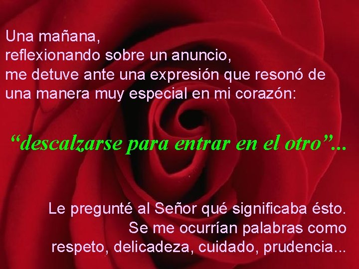 Una mañana, reflexionando sobre un anuncio, me detuve ante una expresión que resonó de