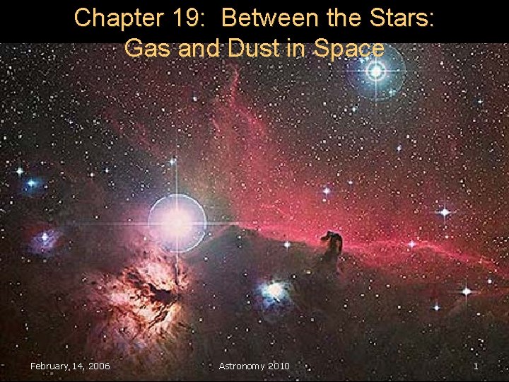 Chapter 19: Between the Stars: Gas and Dust in Space February 14, 2006 Astronomy