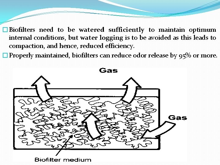 �Biofilters need to be watered sufficiently to maintain optimum internal conditions, but water logging