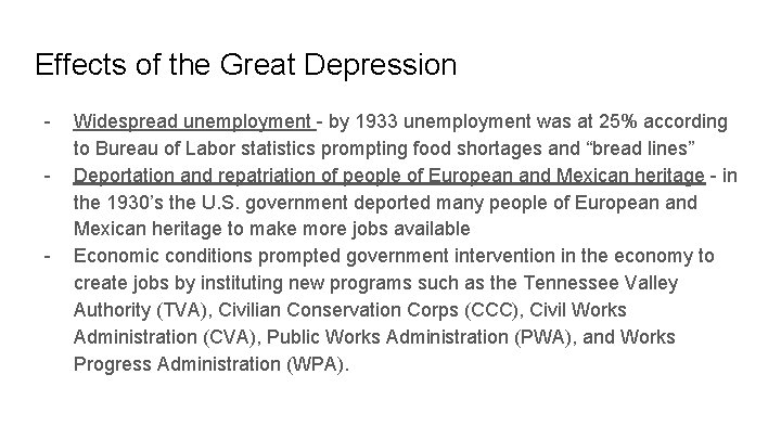 Unit 5 The Great Depression The Great Depression