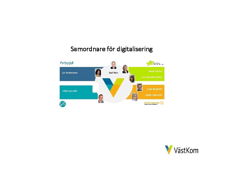 Samordnare för digitalisering Siv Torstensson Karl Fors Maria Nilsson Ann-Charlotte Klarén Johan Kjernald Linda Samordnare för digitalisering Siv Torstensson Karl Fors Maria Nilsson Ann-Charlotte Klarén Johan Kjernald Linda