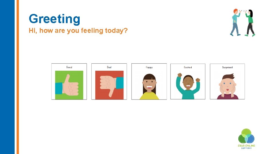 Greeting Hi, how are you feeling today? 