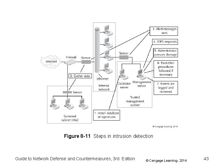 Figure 8 -11 Steps in intrusion detection Guide to Network Defense and Countermeasures, 3