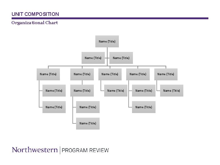 UNIT COMPOSITION Organizational Chart Name (Title) Name (Title) Name (Title) Name (Title) Name (Title)