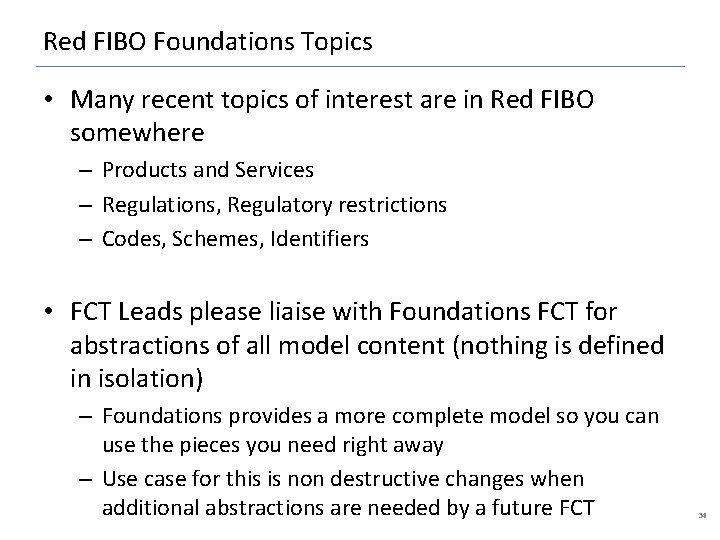 Red FIBO Foundations Topics • Many recent topics of interest are in Red FIBO
