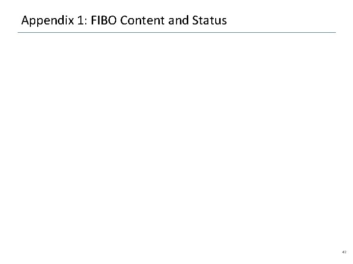 Appendix 1: FIBO Content and Status 42 
