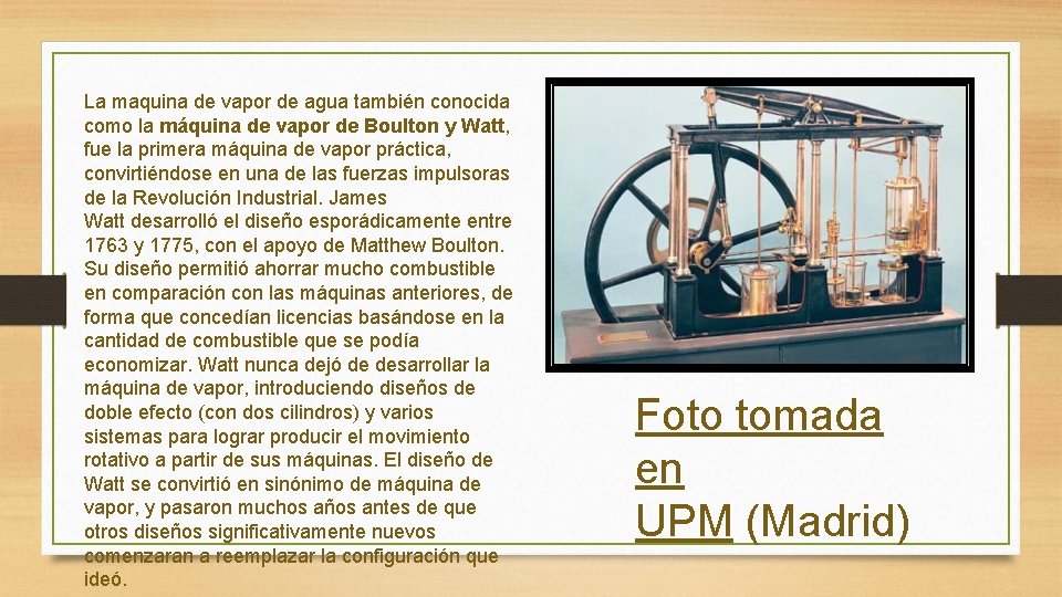 La maquina de vapor de agua también conocida como la máquina de vapor de La maquina de vapor de agua también conocida como la máquina de vapor de