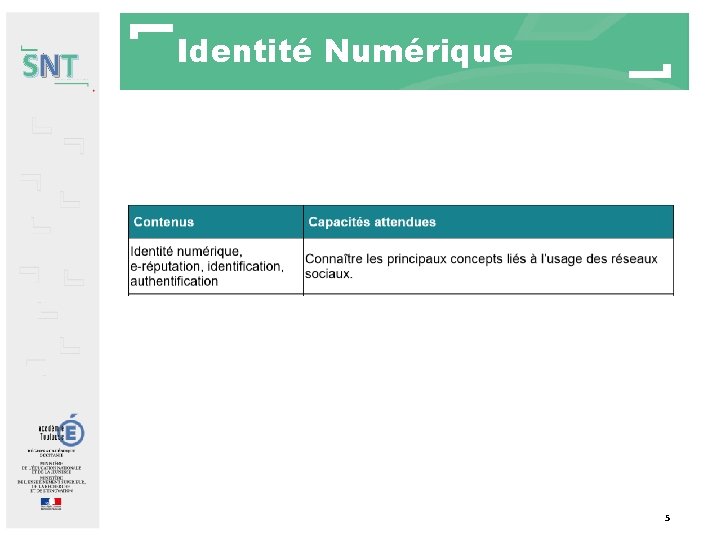 SNT Identité Numérique 5 