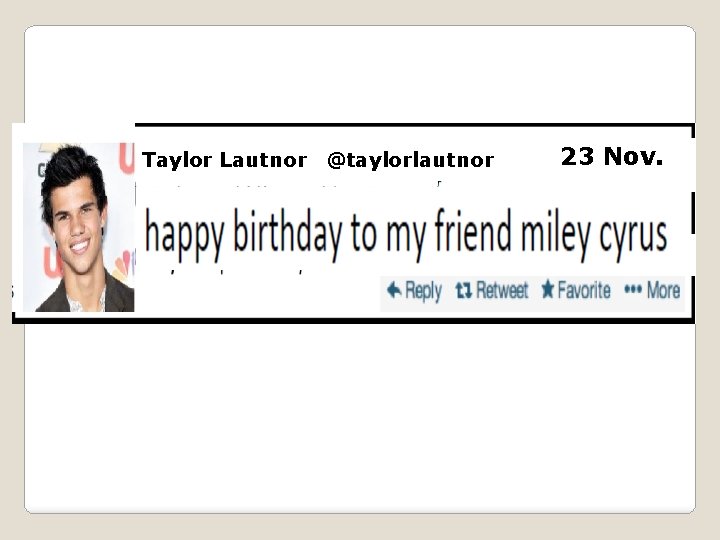 Taylor Lautnor @taylorlautnor 23 Nov. 
