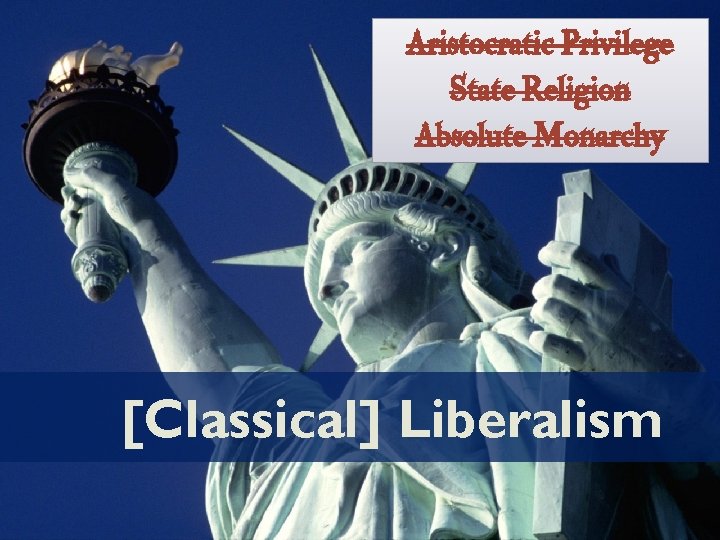 Aristocratic Privilege State Religion Absolute Monarchy [Classical] Liberalism 