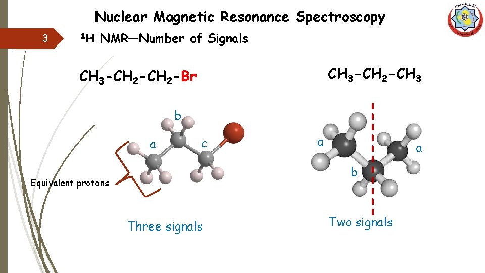 Nuclear Magnetic Resonance Spectroscopy 3 1 H NMR—Number of Signals CH 3 -CH 2