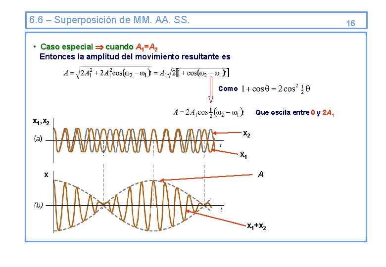 6. 6 – Superposición de MM. AA. SS. 16 • Caso especial cuando A