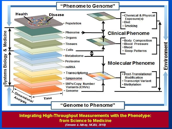 Integrating High-Throughput Measurements with the Phenotype: from Science to Medicine (Omenn & Athey, NCIBI, Integrating High-Throughput Measurements with the Phenotype: from Science to Medicine (Omenn & Athey, NCIBI,