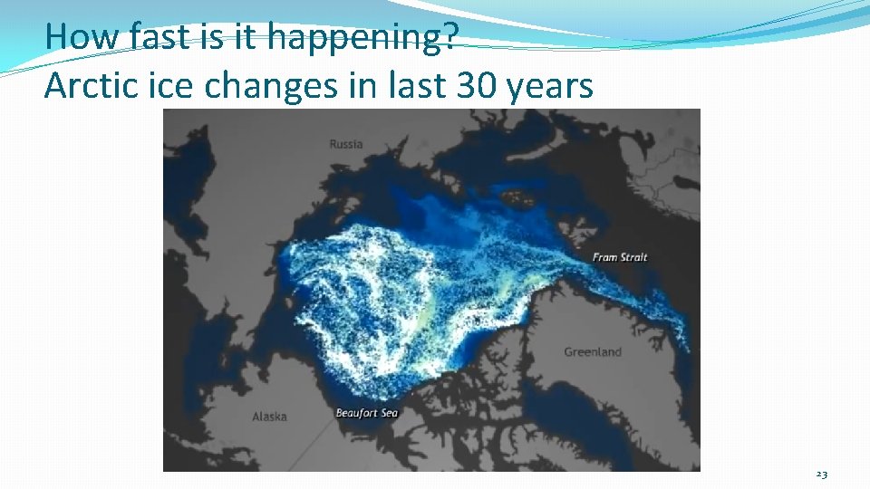 How fast is it happening? Arctic ice changes in last 30 years 23 