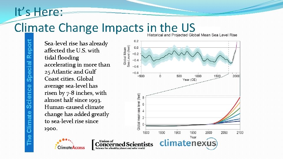 The Climate Science Special Report It’s Here: Climate Change Impacts in the US Sea-level