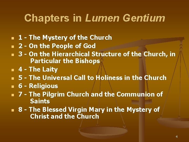 Chapters in Lumen Gentium n n n n 1 - The Mystery of the Chapters in Lumen Gentium n n n n 1 - The Mystery of the
