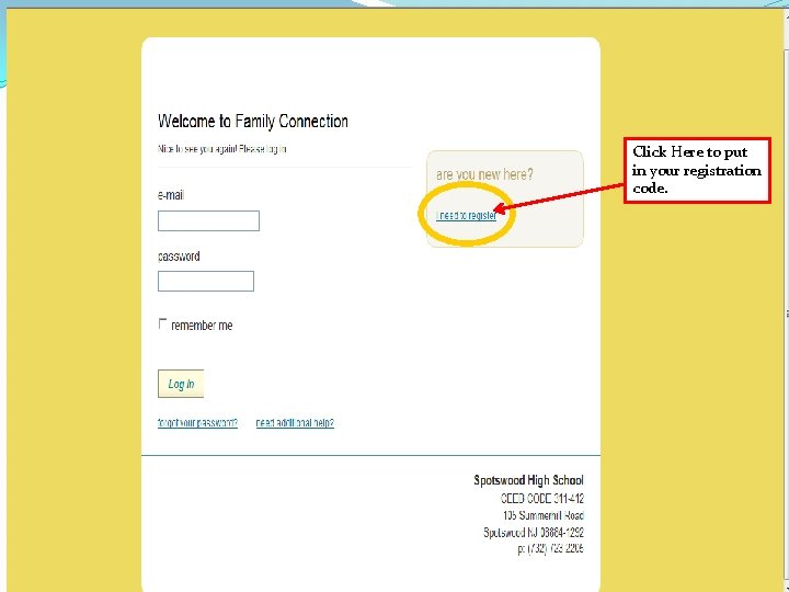 Click Here to put in your registration code. 