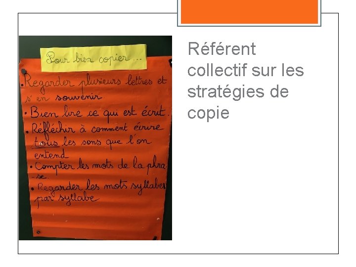 Référent collectif sur les stratégies de copie Référent collectif sur les stratégies de copie