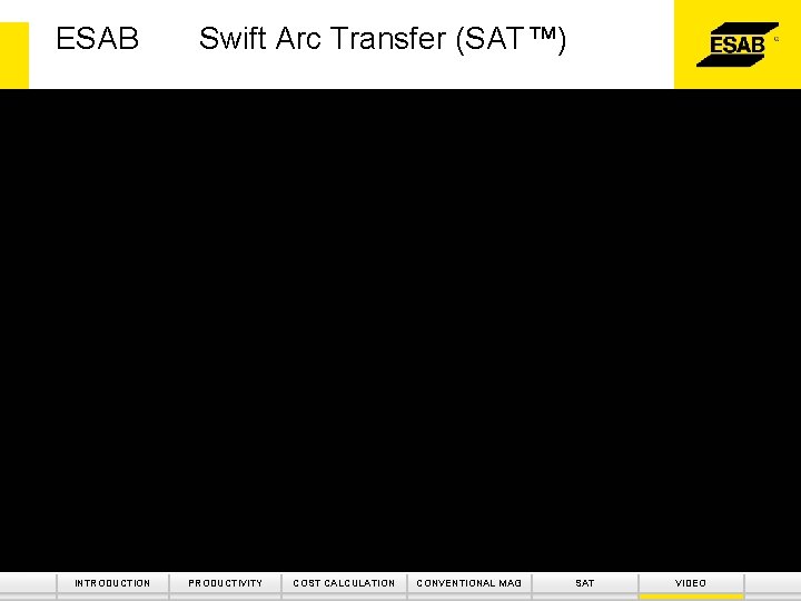 ESAB Swift Arc Transfer (SAT™) SAT video volgt later Apart hoofdstuk Ook in navigatie