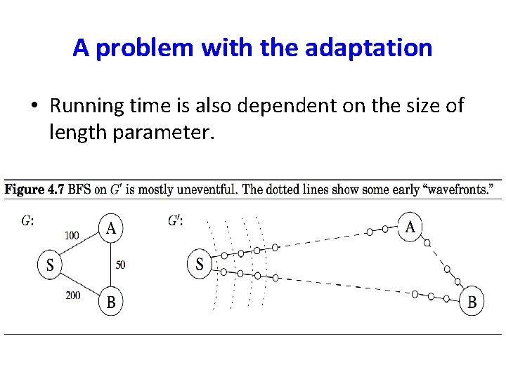 A problem with the adaptation • Running time is also dependent on the size