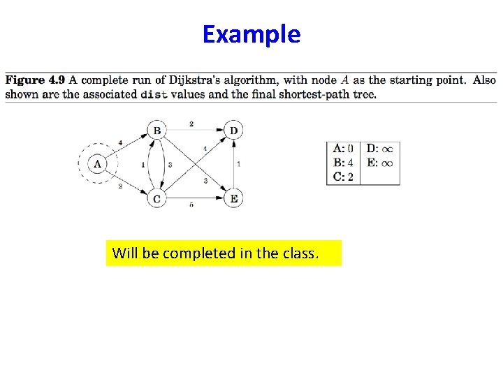 Example Will be completed in the class. 