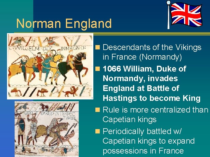 Norman England n Descendants of the Vikings in France (Normandy) n 1066 William, Duke