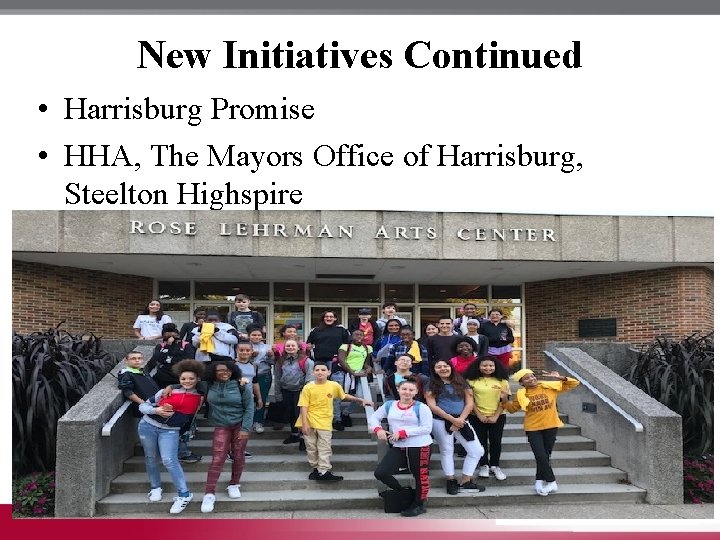 New Initiatives Continued • Harrisburg Promise • HHA, The Mayors Office of Harrisburg, Steelton