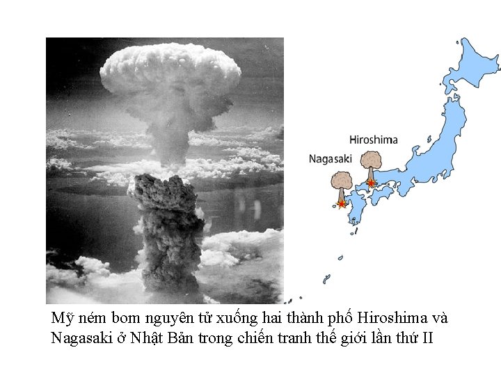 Mỹ ném bom nguyên tử xuống hai thành phố Hiroshima và Nagasaki ở Nhật
