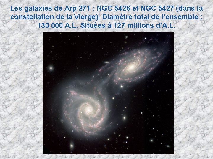 Les galaxies de Arp 271 : NGC 5426 et NGC 5427 (dans la constellation Les galaxies de Arp 271 : NGC 5426 et NGC 5427 (dans la constellation