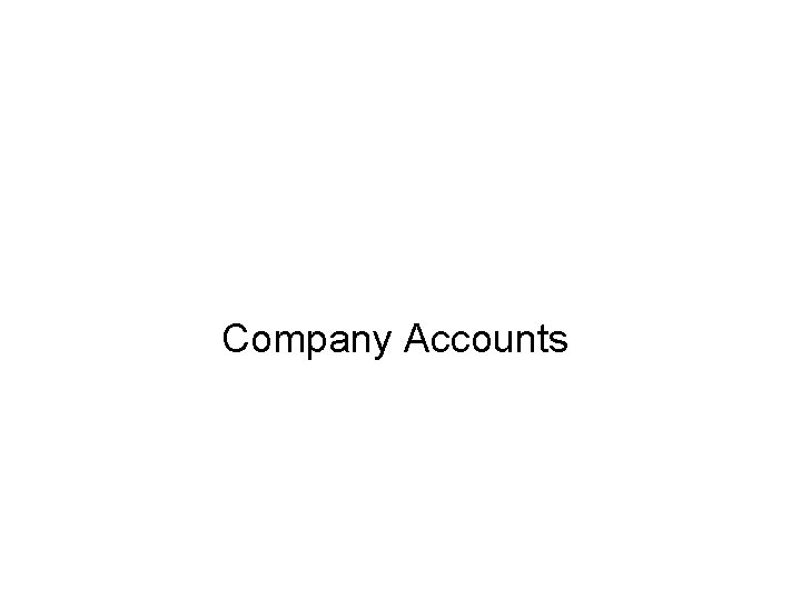 Company Accounts 