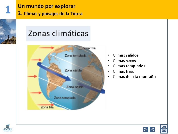 1 Un mundo por explorar 3. Climas y paisajes de la Tierra • • 1 Un mundo por explorar 3. Climas y paisajes de la Tierra • •