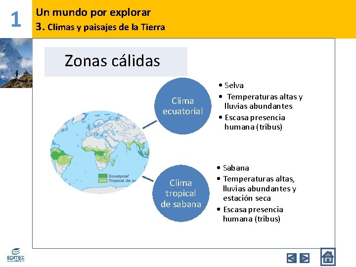 1 Un mundo por explorar 3. Climas y paisajes de la Tierra Zonas cálidas 1 Un mundo por explorar 3. Climas y paisajes de la Tierra Zonas cálidas