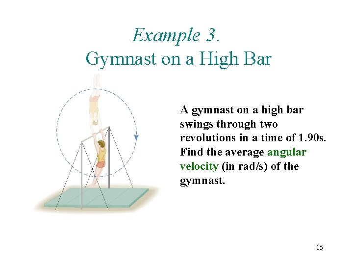 Example 3. Gymnast on a High Bar A gymnast on a high bar swings