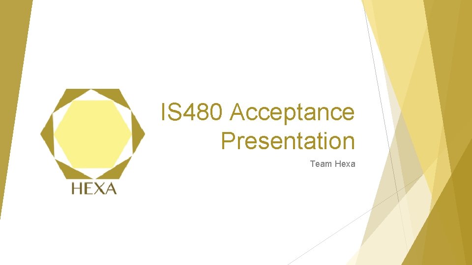 IS 480 Acceptance Presentation Team Hexa 