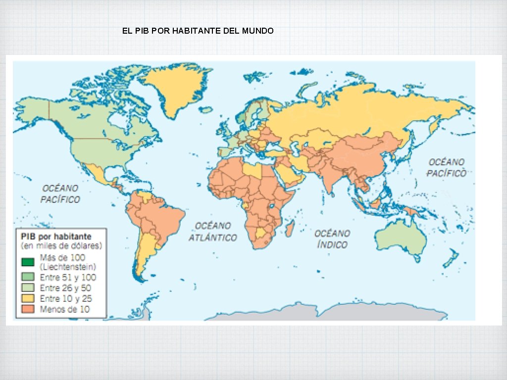 EL PIB POR HABITANTE DEL MUNDO 