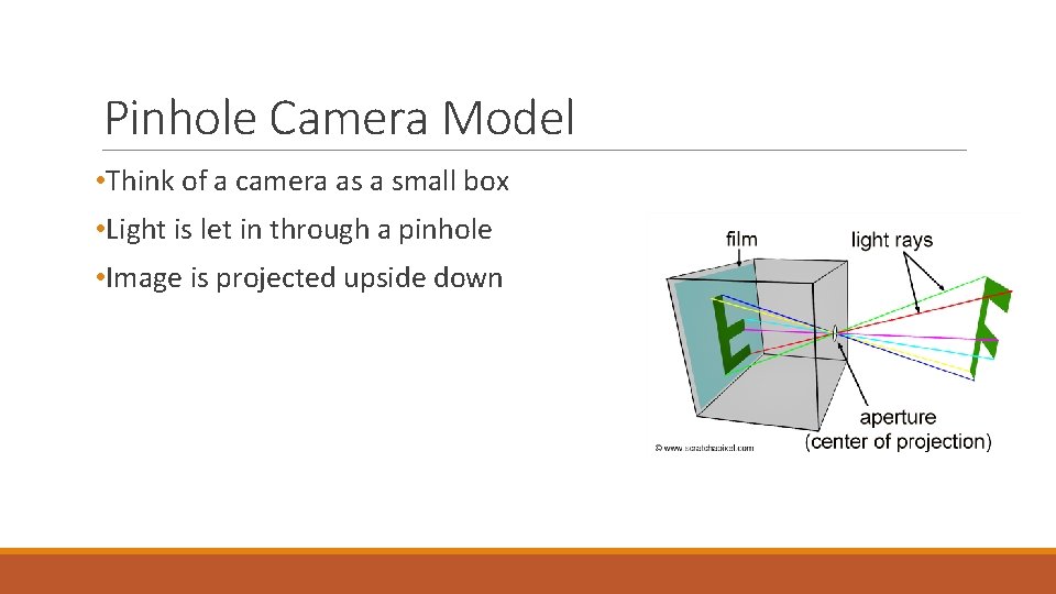 Camera Models and the Camera Matrix LUKE THISTLETHWAITE