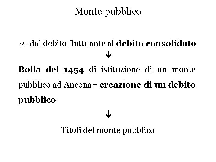 Monte pubblico 2 - dal debito fluttuante al debito consolidato Bolla del 1454 di