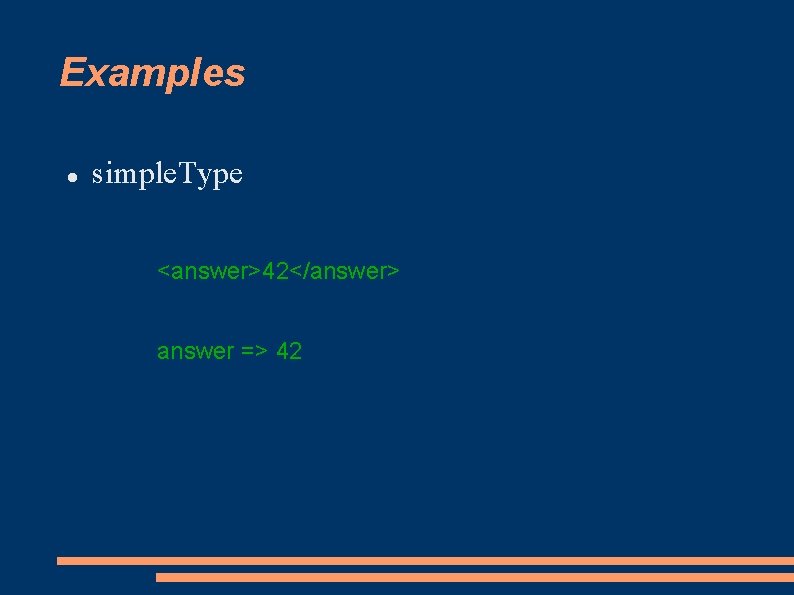 Examples simple. Type <answer>42</answer> answer => 42 Examples simple. Type <answer>42</answer> answer => 42