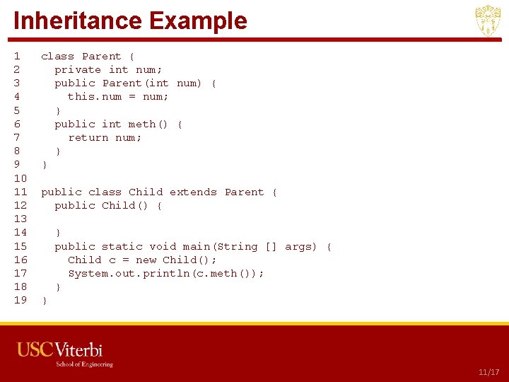 Inheritance Example 1 2 3 4 5 6 7 8 9 10 11 12 Inheritance Example 1 2 3 4 5 6 7 8 9 10 11 12