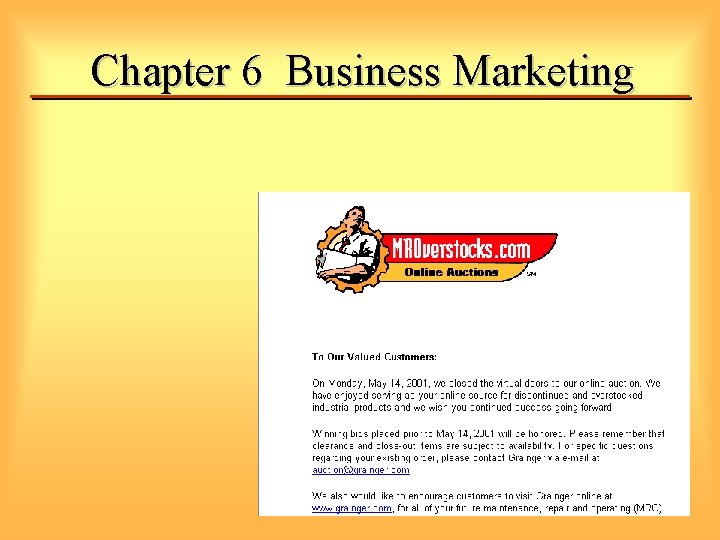 Chapter 6 Business Marketing 