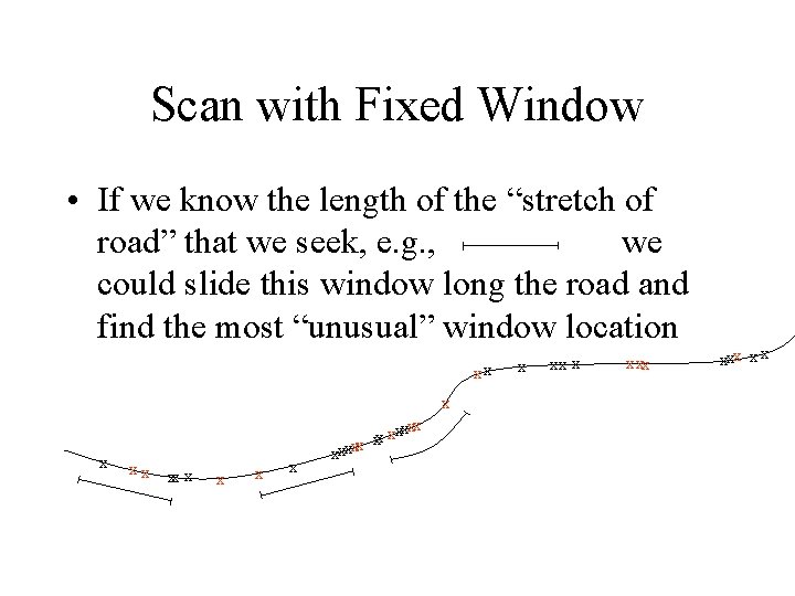 Scan with Fixed Window • If we know the length of the “stretch of