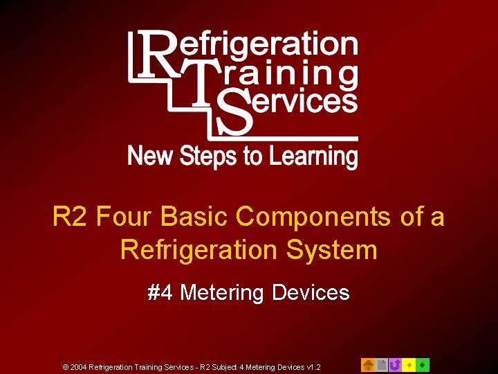 R 2 Four Basic Components of a Refrigeration System #4 Metering Devices © 2004