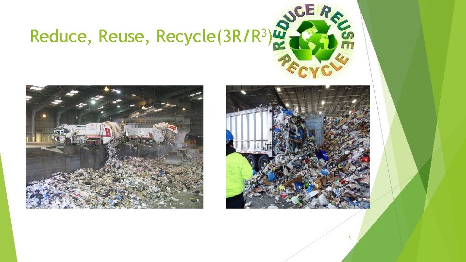 Reduce, Reuse, Recycle(3 R/R 3) 3 